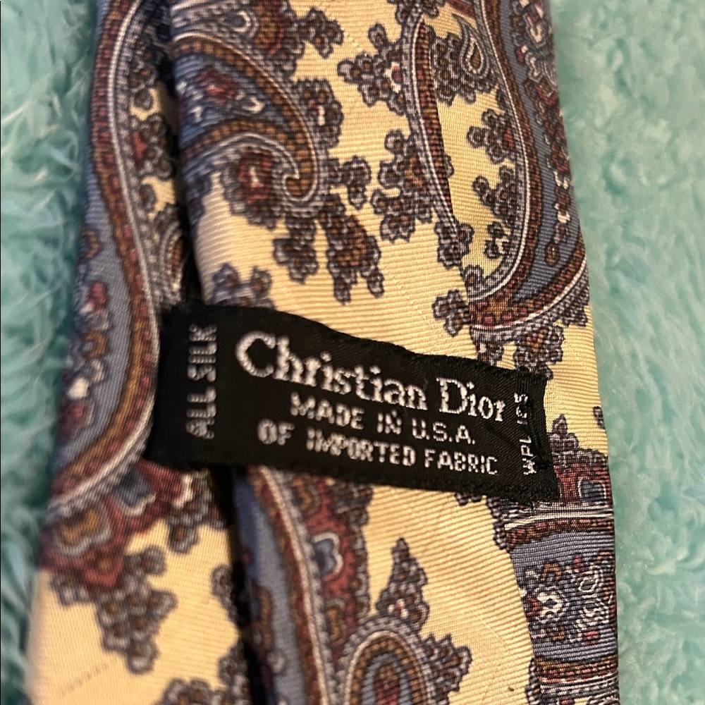 Dior Paisley Silk Tie - Brown and Cream - Picture 5 of 5